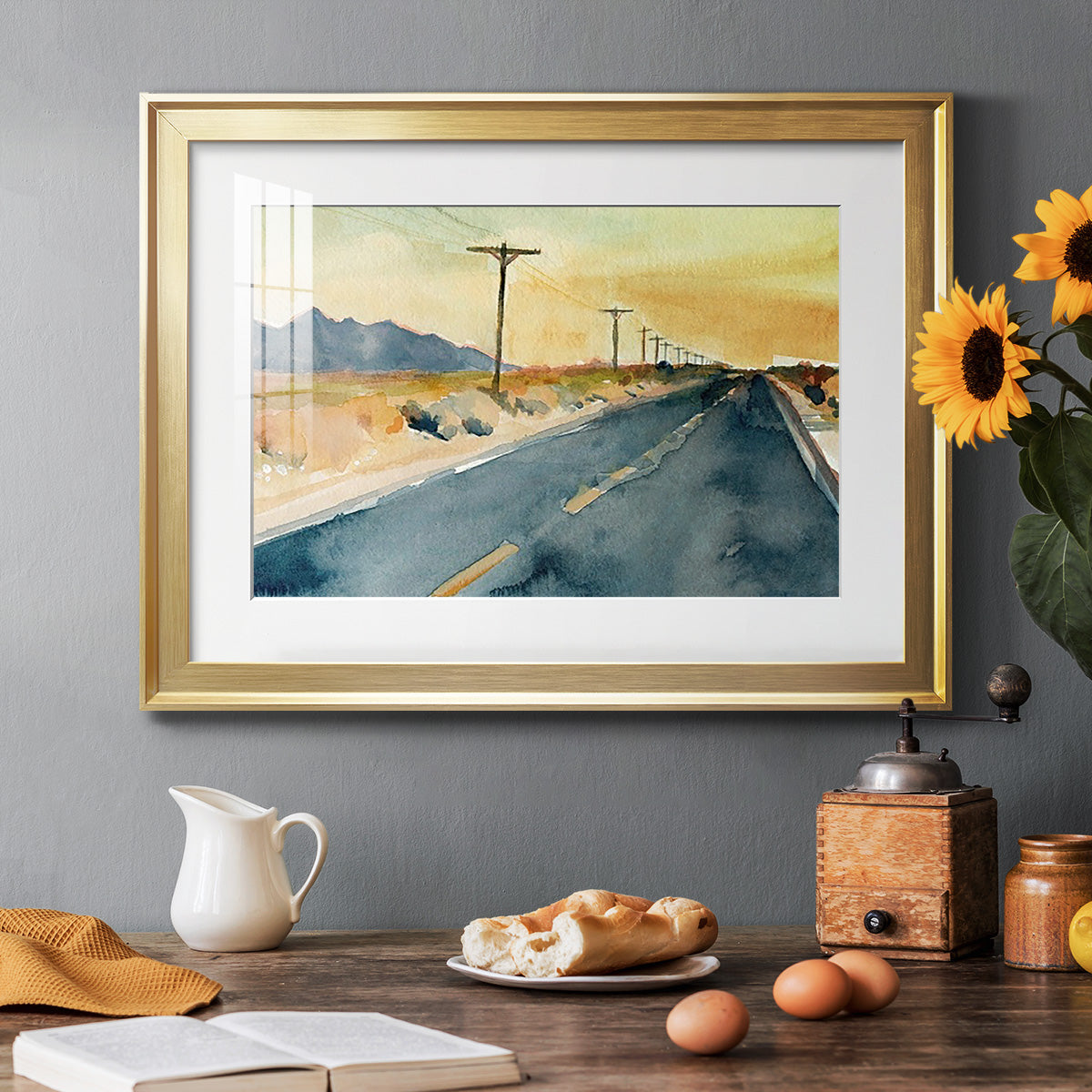 Deserted Highway II Premium Framed Print - Ready to Hang