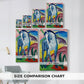 Size comparison chart for canvas art prints, showing multiple size options.