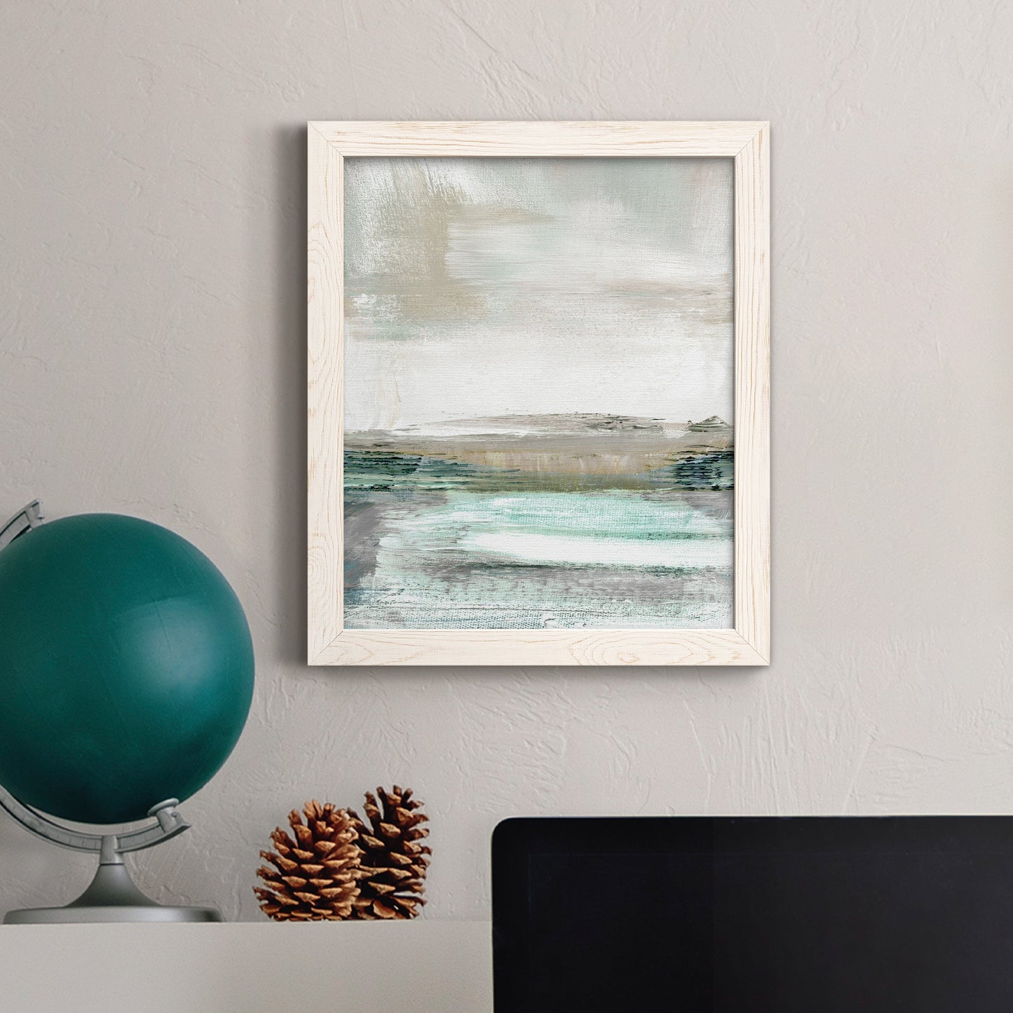 Summer Teal I - Premium Canvas Framed in Barnwood - Ready to Hang