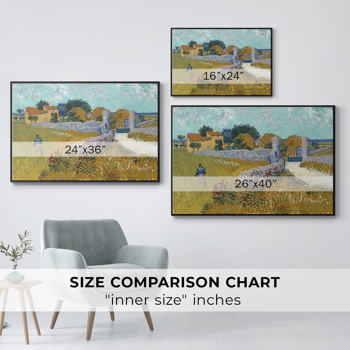 Farmhouse in Provence, 1888 - Floater Framed Canvas Print