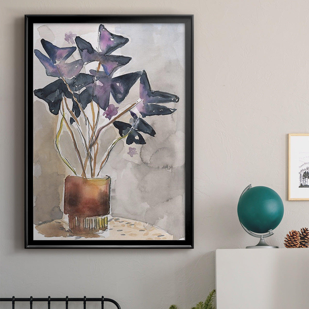 Oxalis in Vase I - Modern Framed Canvas Print