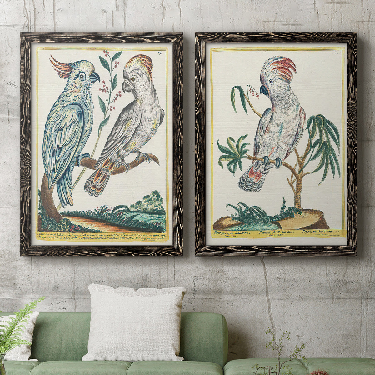 Pastel Birds I - Premium Framed Canvas 2 Piece Set - Ready to Hang