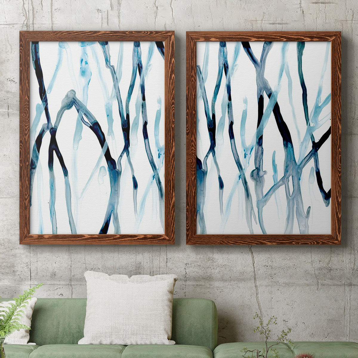 Runnel I - Premium Framed Canvas 2 Piece Set - Ready to Hang