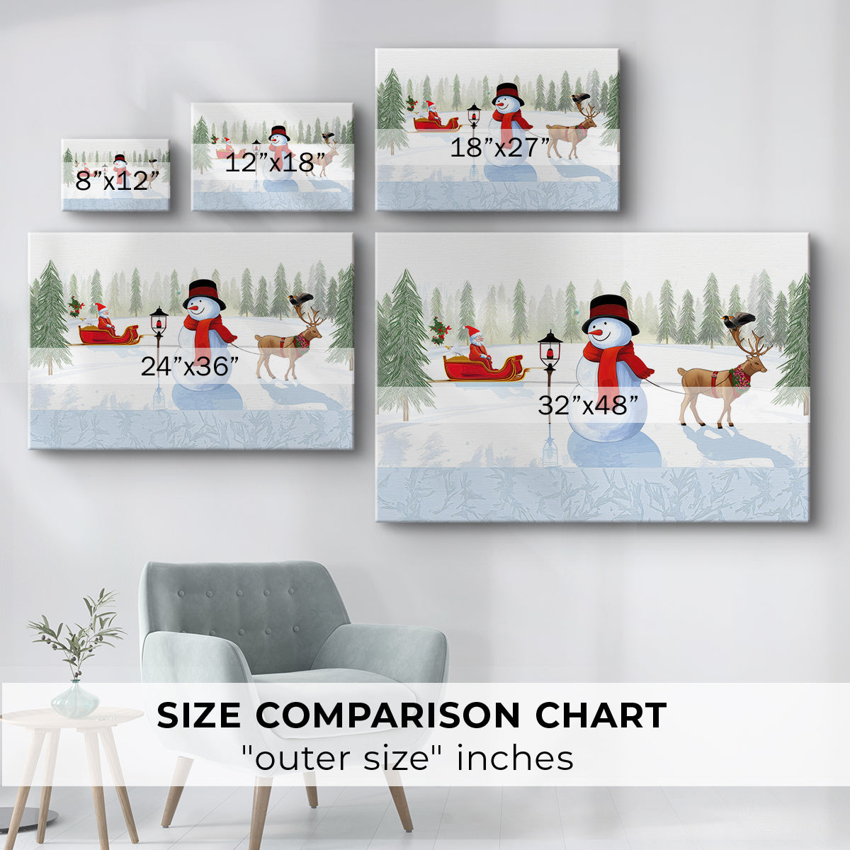 Pearled Pines Village - Canvas Art Print