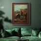 American genre scene of domestic life by Winslow Homer in an ornate bronzed mahogany wood frame displayed in a dark-toned interior setting.