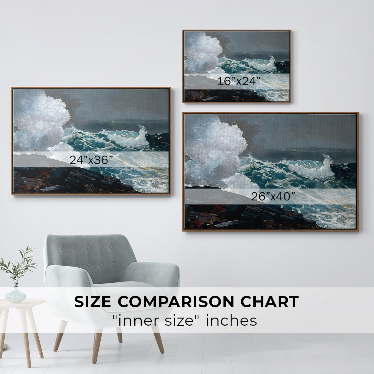 Northeaster, 1895 - Floater Framed Canvas Print
