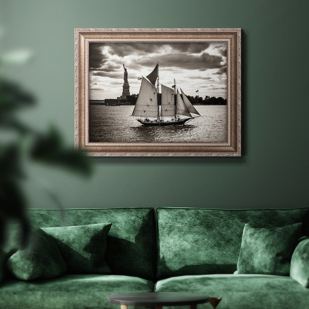 The Clipper & the Liberty Premium Framed Canvas- Ready to Hang