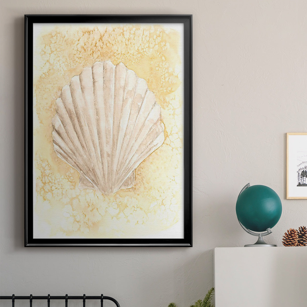 Salty Seashell II - Modern Framed Canvas Print