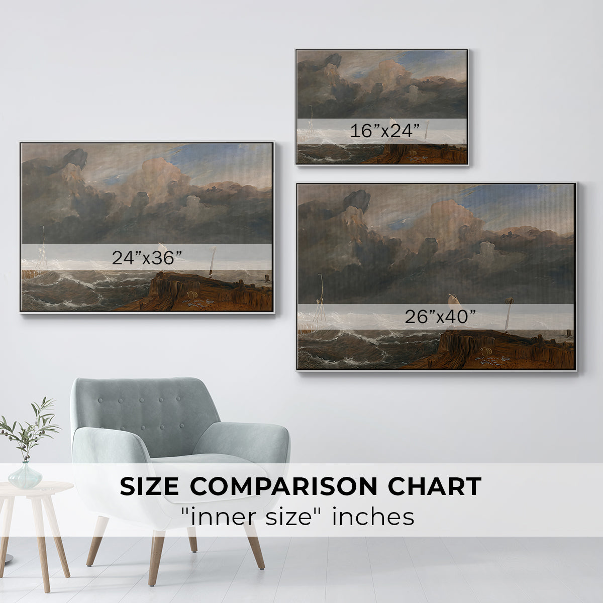 Port Ruysdael, 1827 - Floater Framed Canvas Print