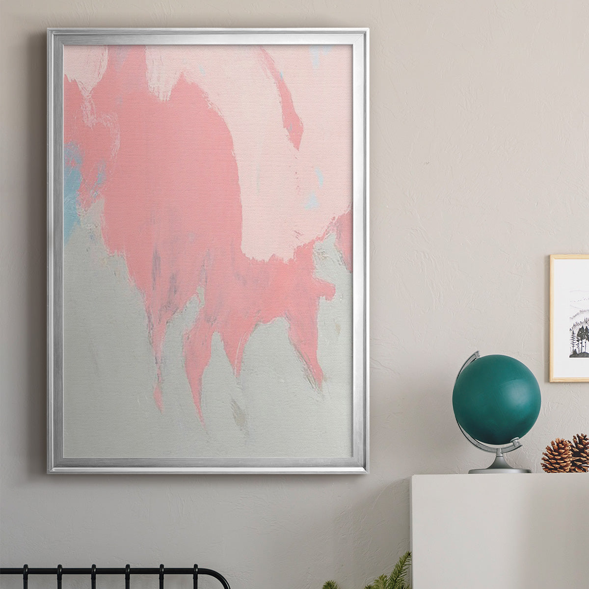 Blushing Abstract II - Modern Framed Canvas Print