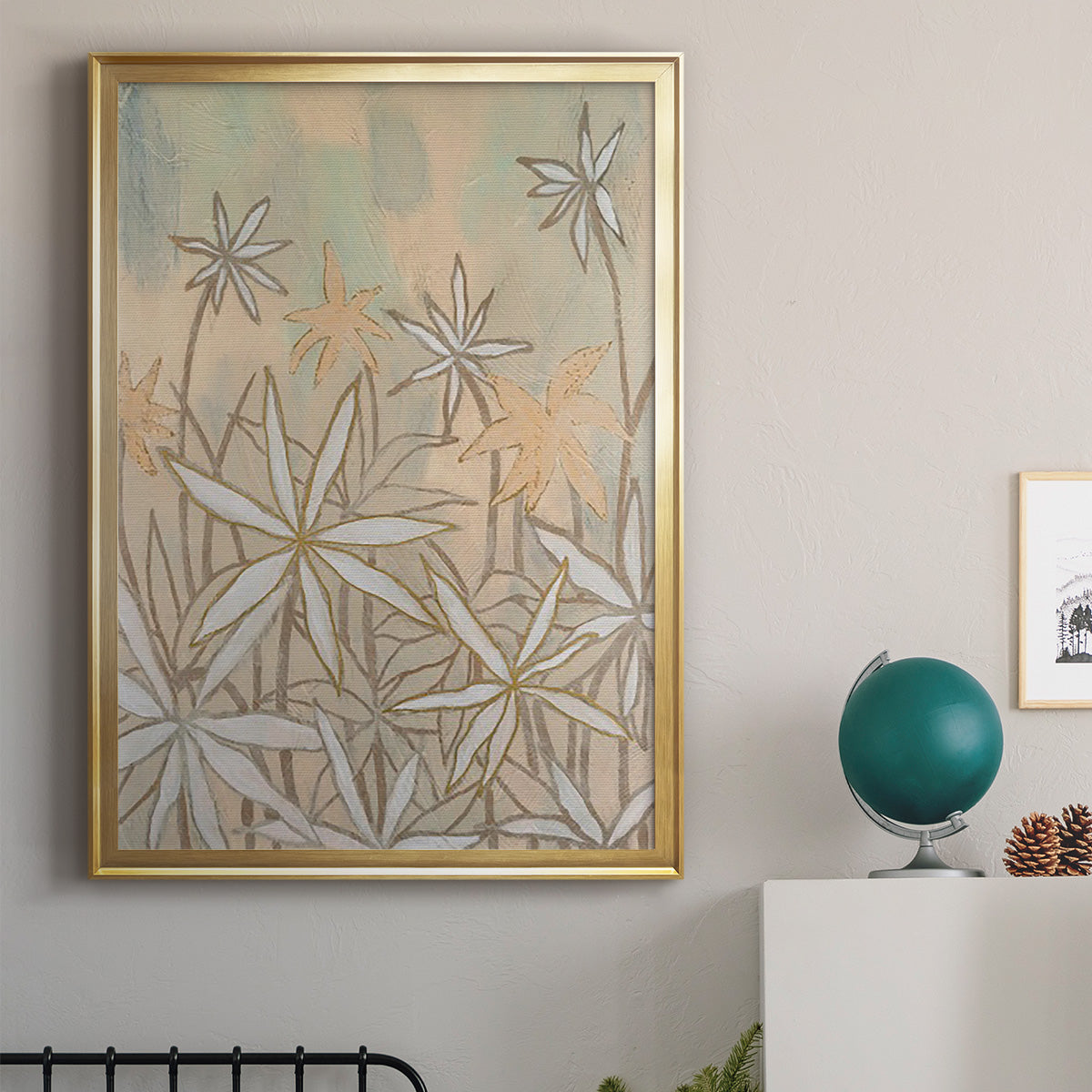 Embellished Starburst Bloom II - Modern Framed Canvas Print