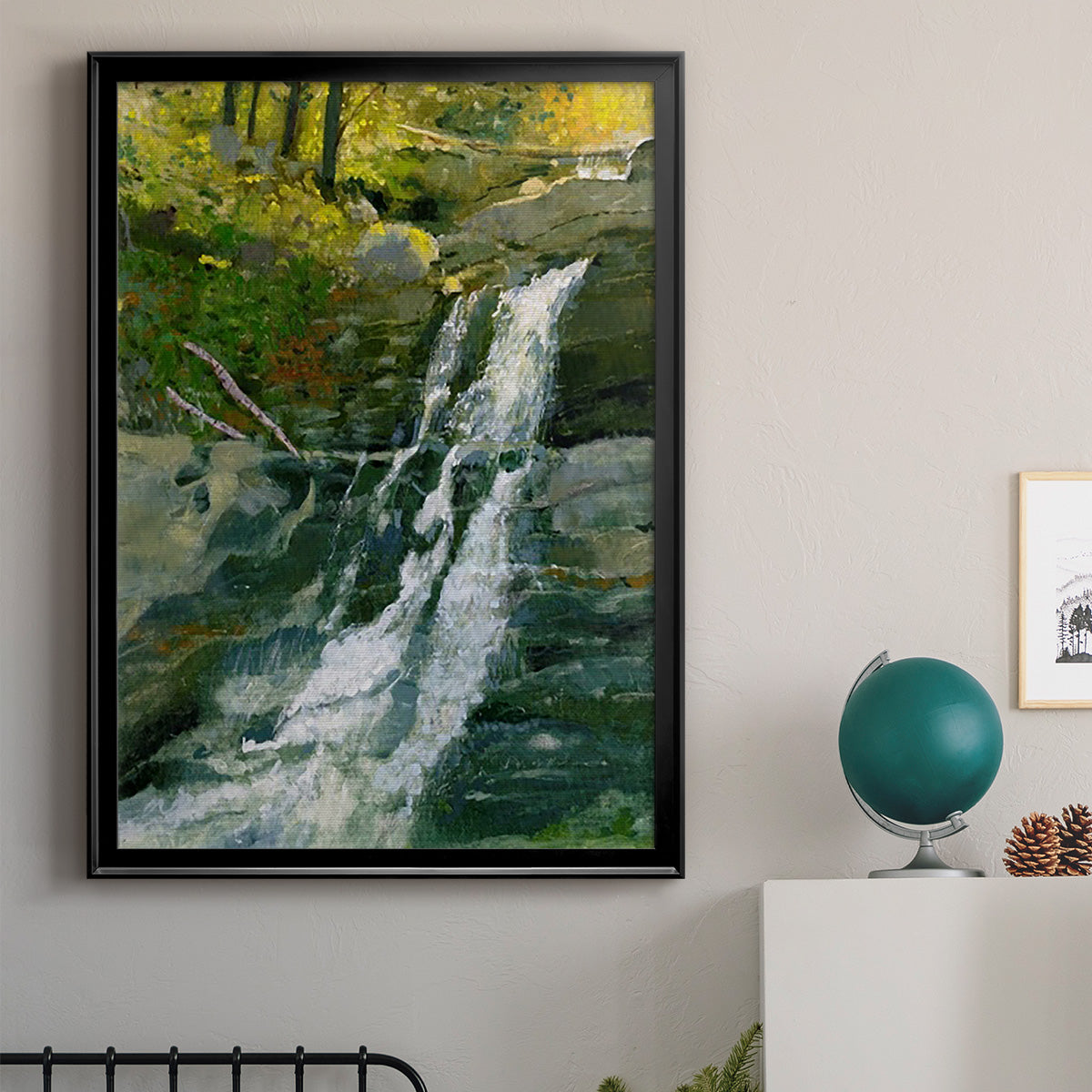 Kent Falls - Modern Framed Canvas Print