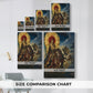 Size comparison chart for canvas art prints, showing multiple size options.