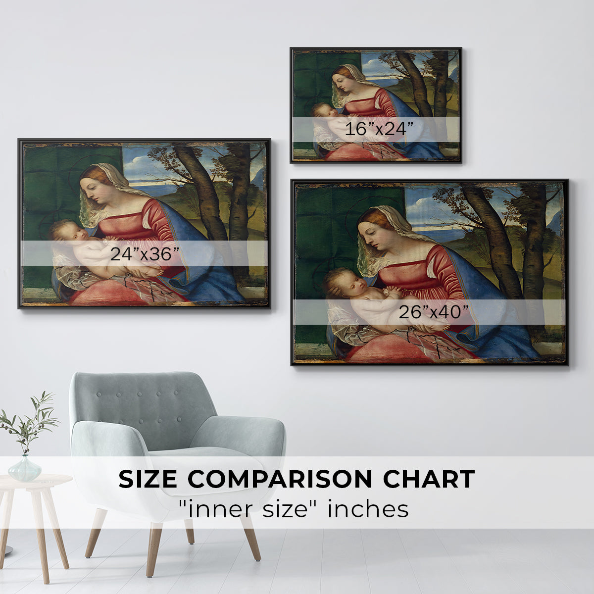 Madonna and Child, c. 1508 - Floater Framed Canvas Print