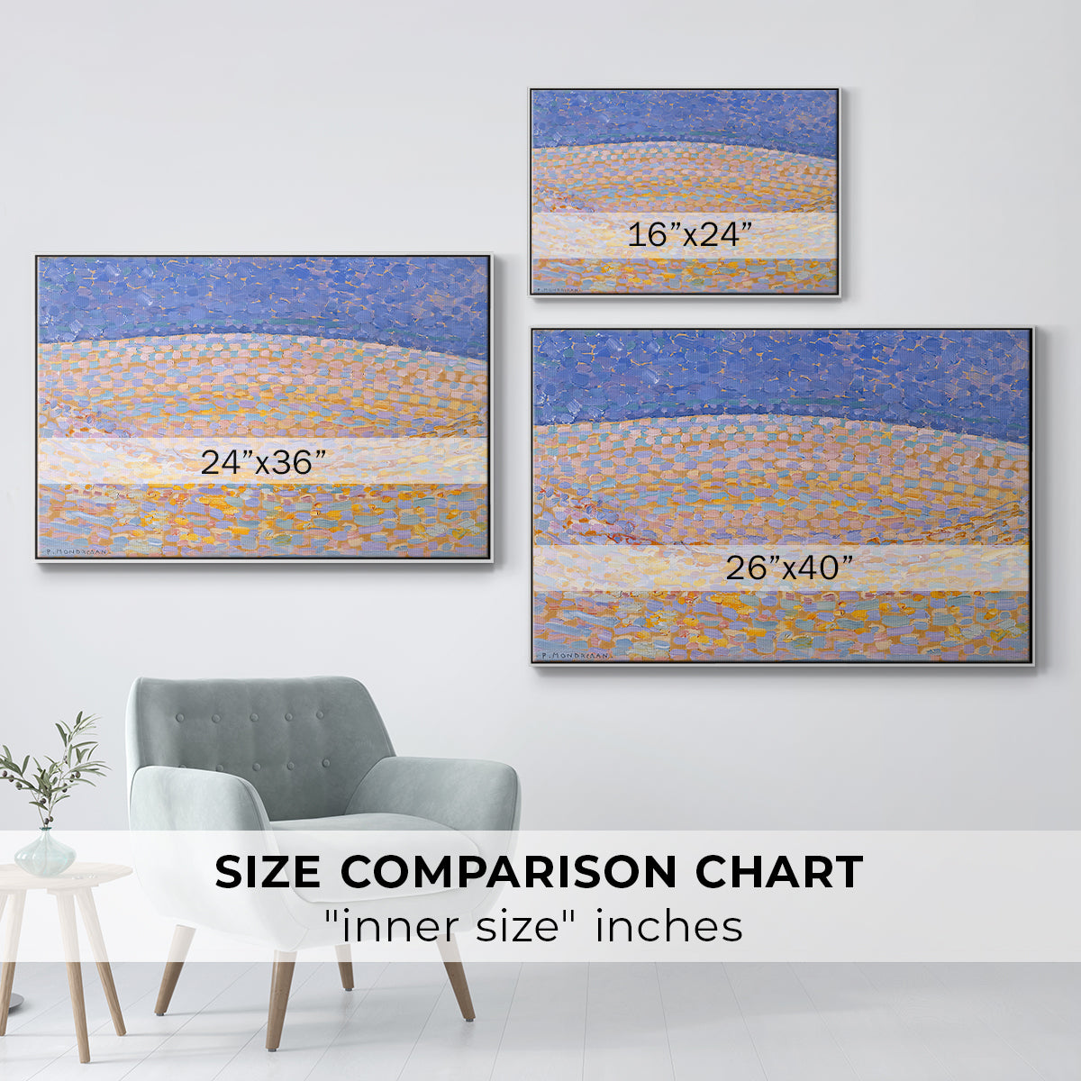 Dune III, 1909 - Floater Framed Canvas Print