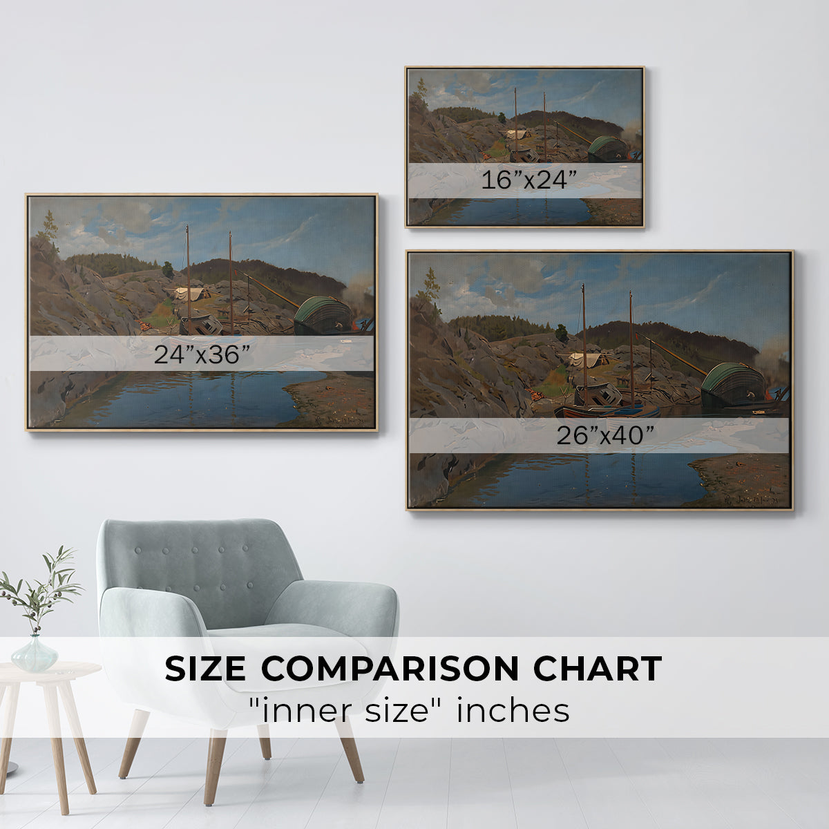 Pilotboats, 1875 - Floater Framed Canvas Print
