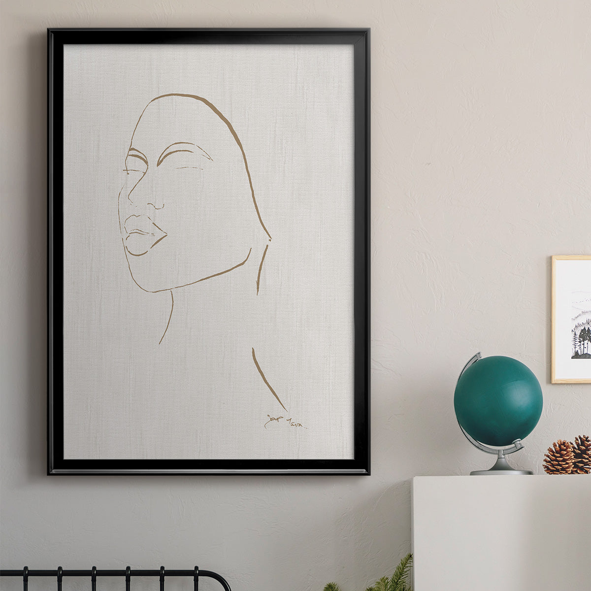 Portrait Sketch II - Modern Framed Canvas Print