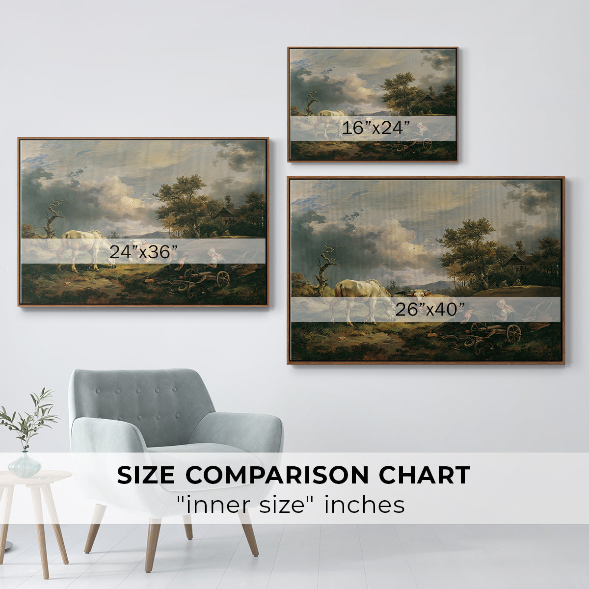 Young Peasant Couple Resting in the Field, 1829 - Floater Framed Canvas Print