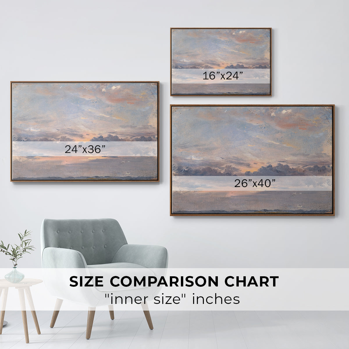 A Cloud Study, Sunset, c. 1821-1822 - Floater Framed Canvas Print