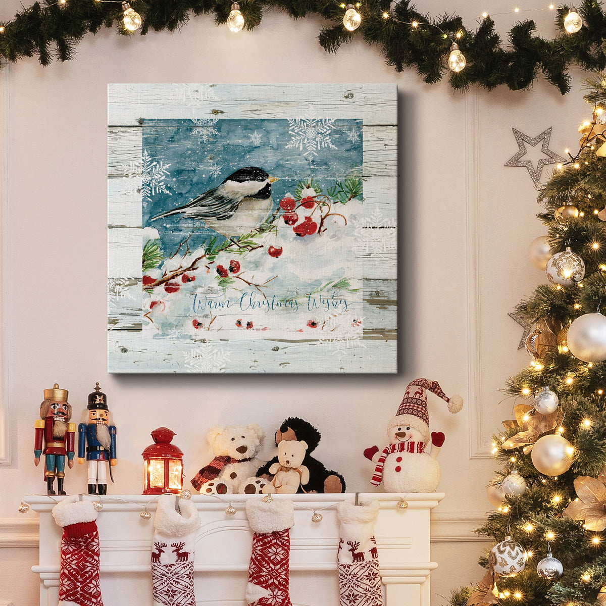 Warm Christmas Wishes-Premium Gallery Wrapped Canvas - Ready to Hang