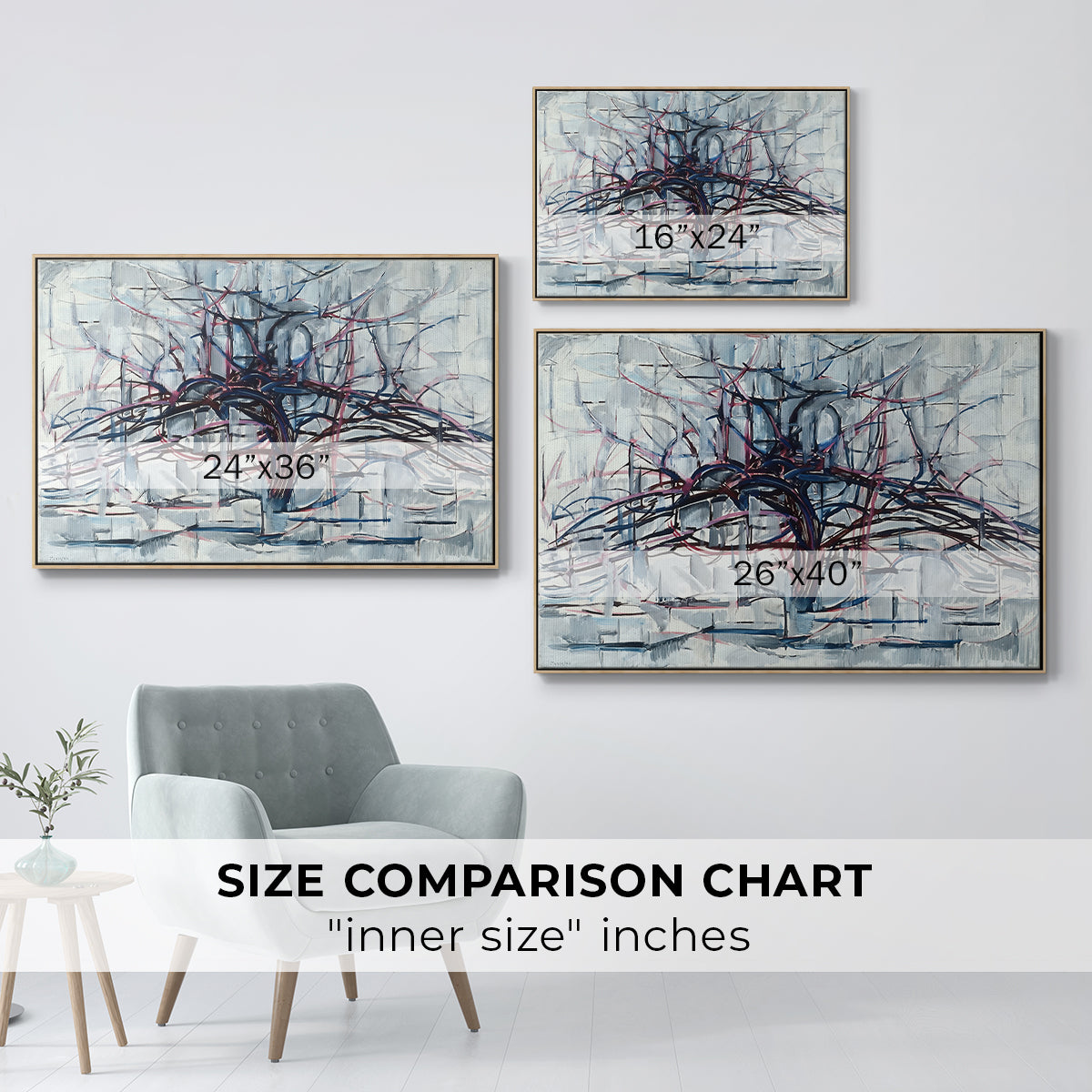 Horizontal Tree, 1912 - Floater Framed Canvas Print