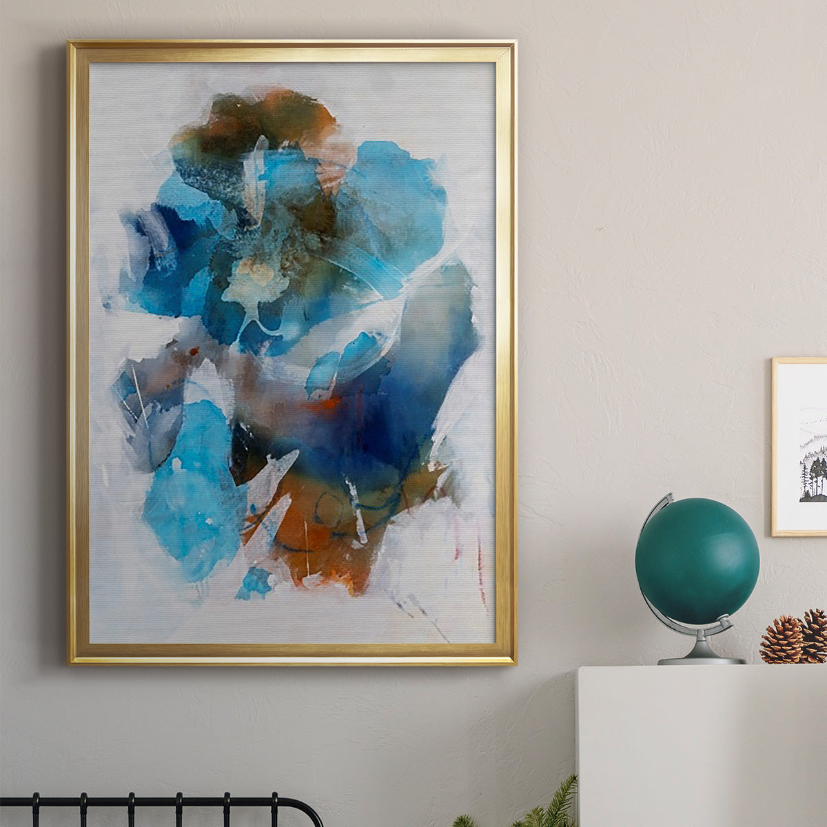 Misty Blue II - Modern Framed Canvas Print