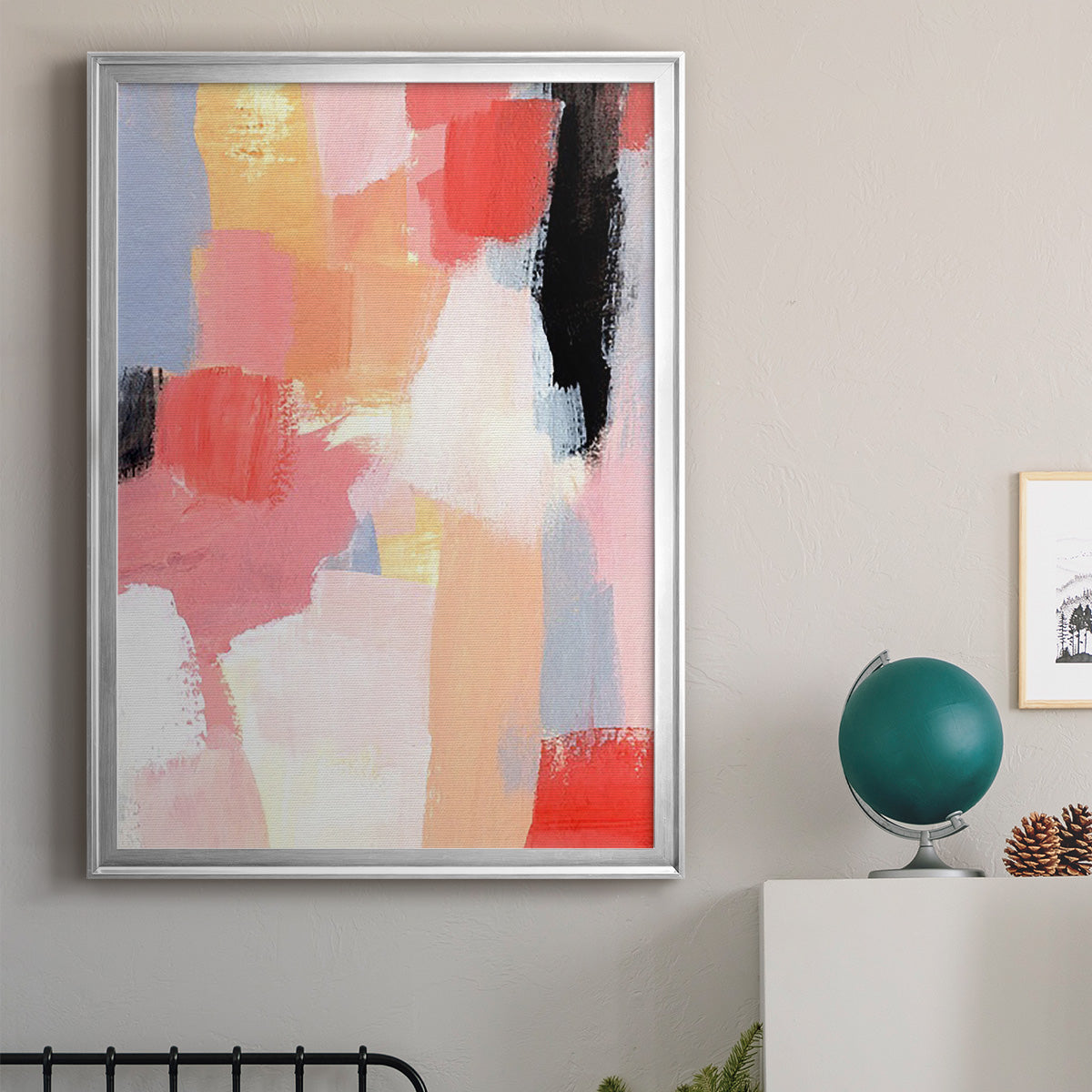 Aerial Scarlet I - Modern Framed Canvas Print