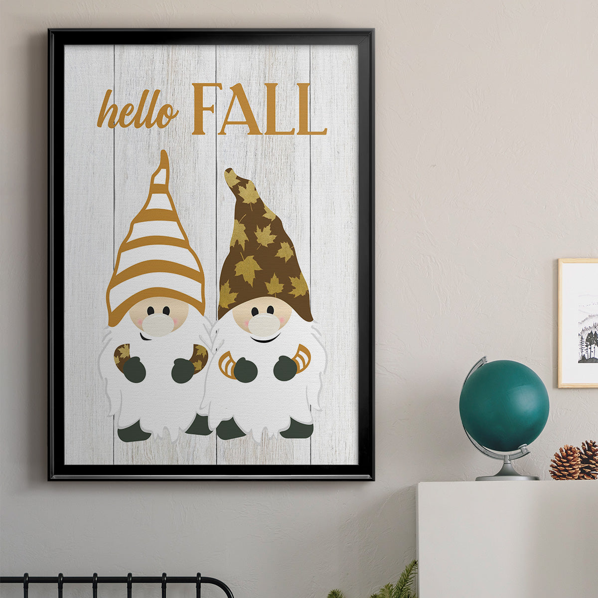 Harvest Gnomes - Modern Framed Canvas Print