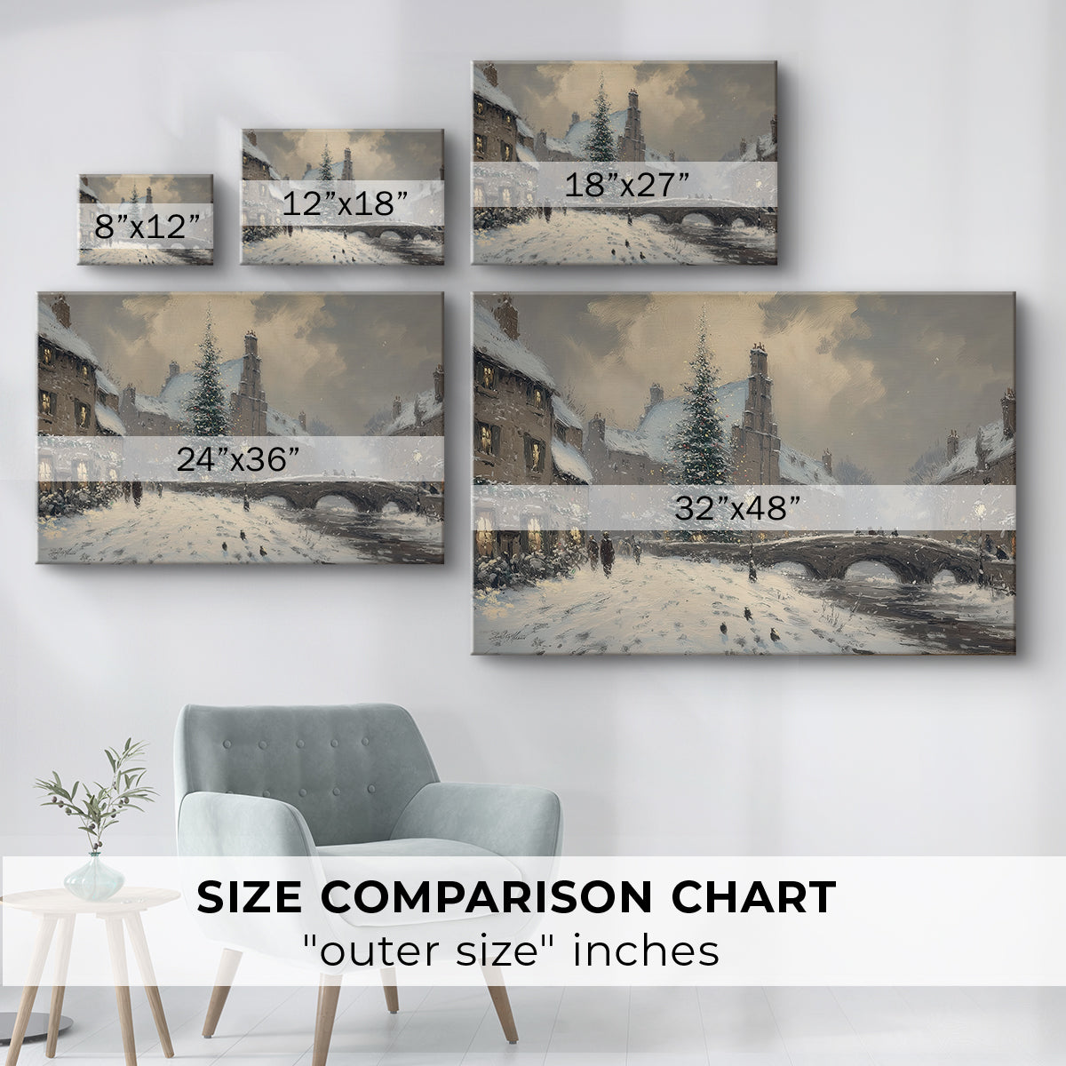 Pale Winter Snow Whisper - Canvas Art Print