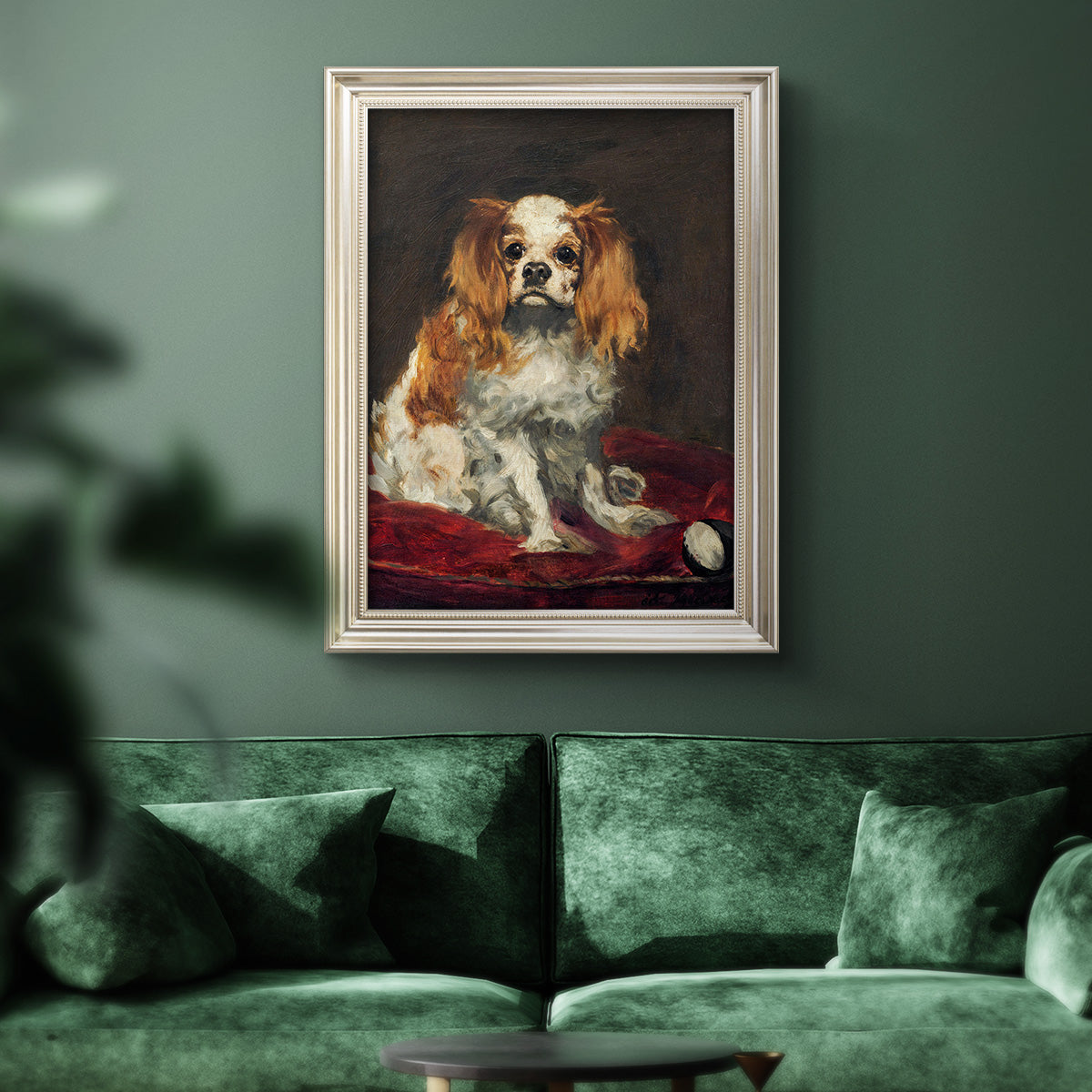 A King Charles Spaniel - Ornate Framed Canvas Print