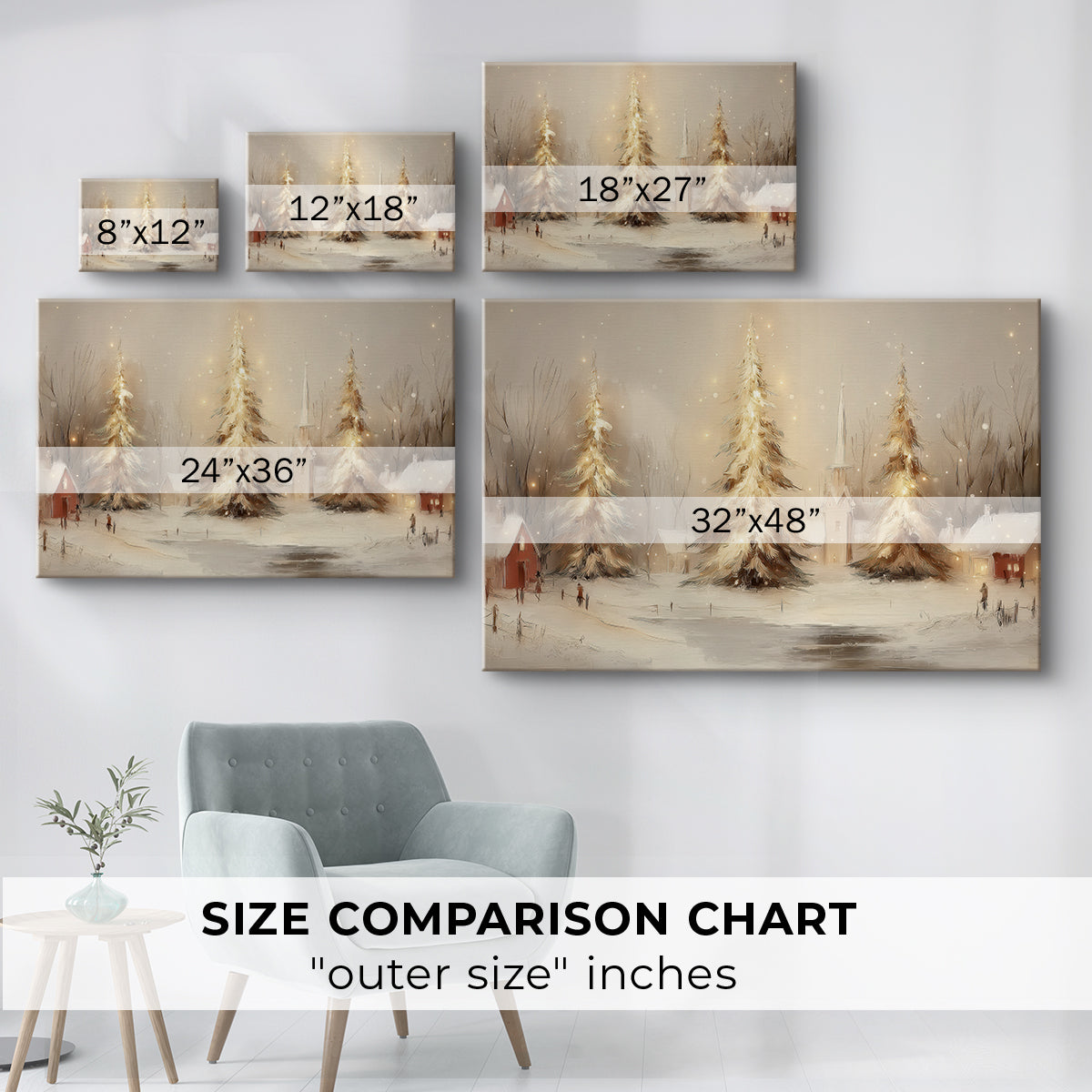 Golden Yule Serenade - Canvas Art Print