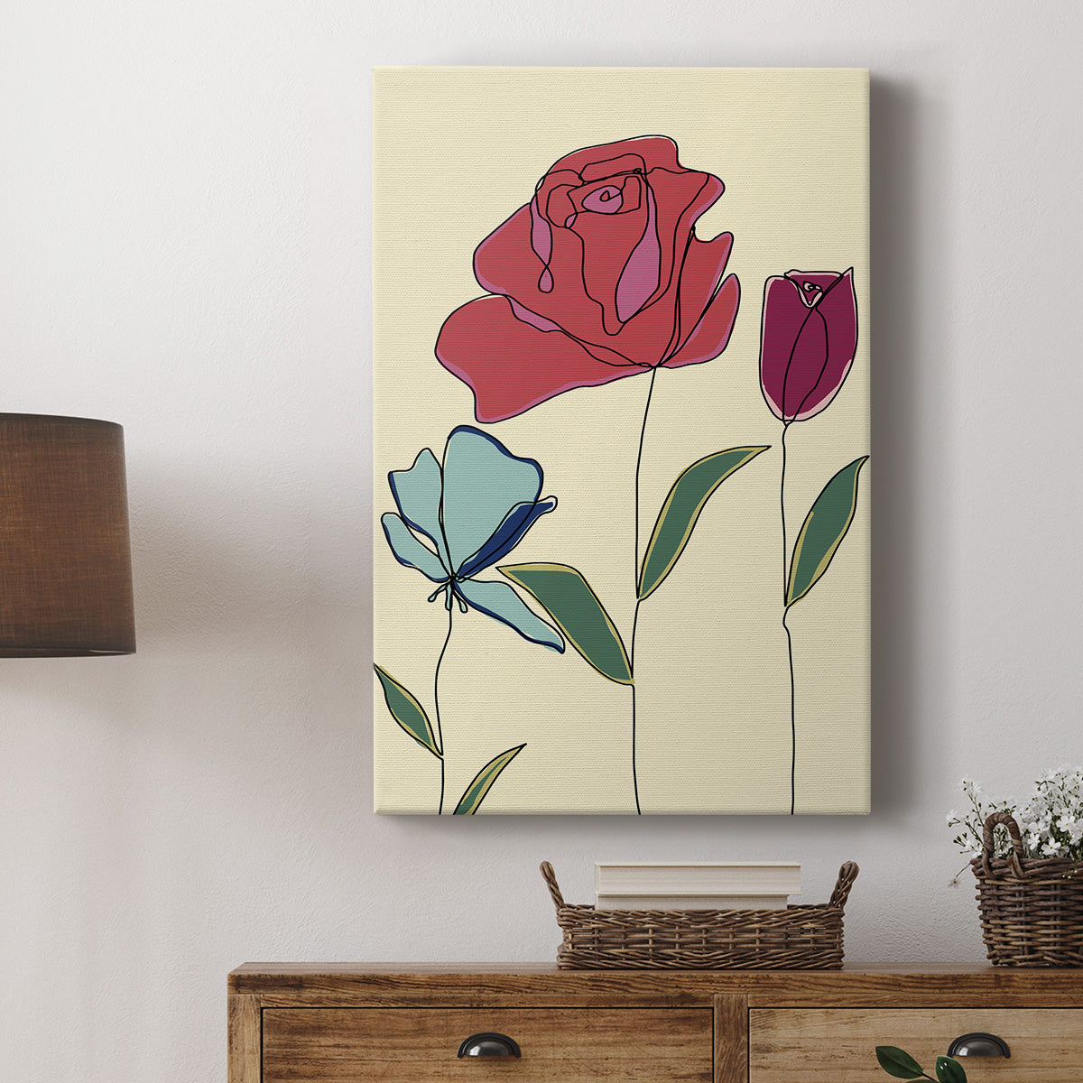 Colored Floral I - Canvas Art Print