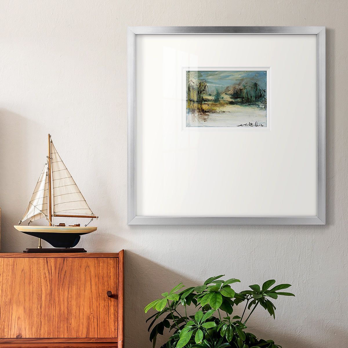 Wintery Horizon II Premium Framed Print Double Matboard