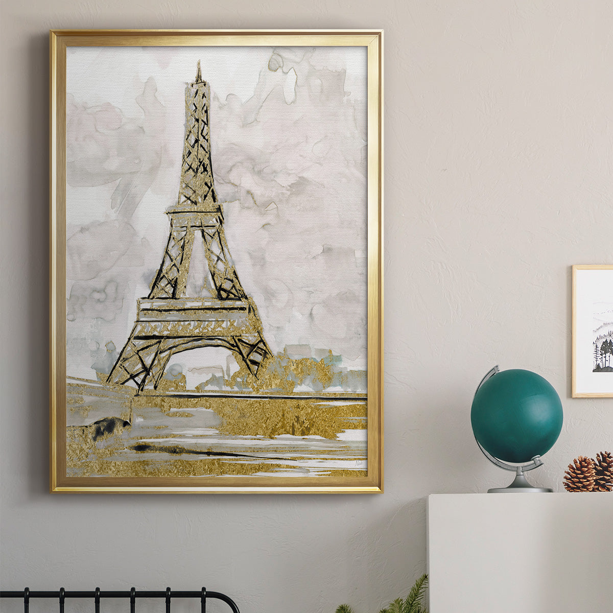 Eiffel Tower Glitz - Modern Framed Canvas Print