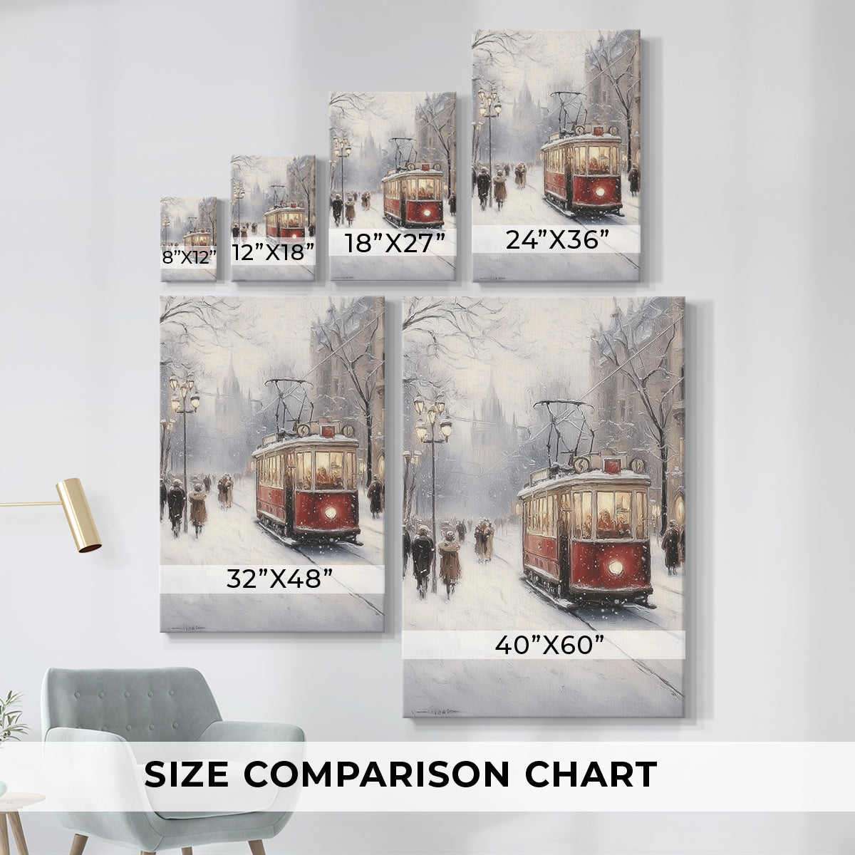 Frostlit Dawn Hearth - Canvas Art Print