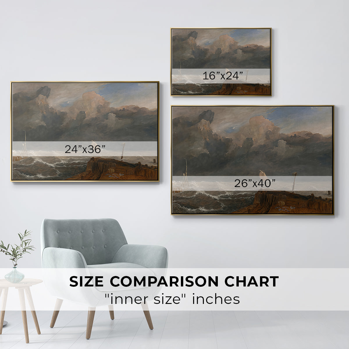 Port Ruysdael, 1827 - Floater Framed Canvas Print