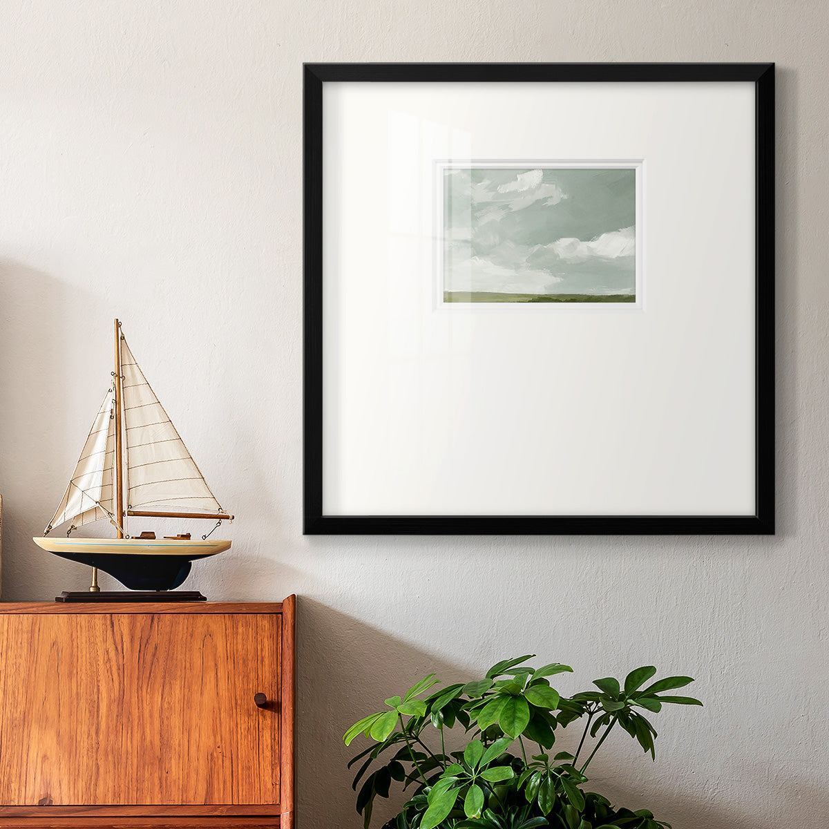 Gray Stone Sky II Premium Framed Print Double Matboard