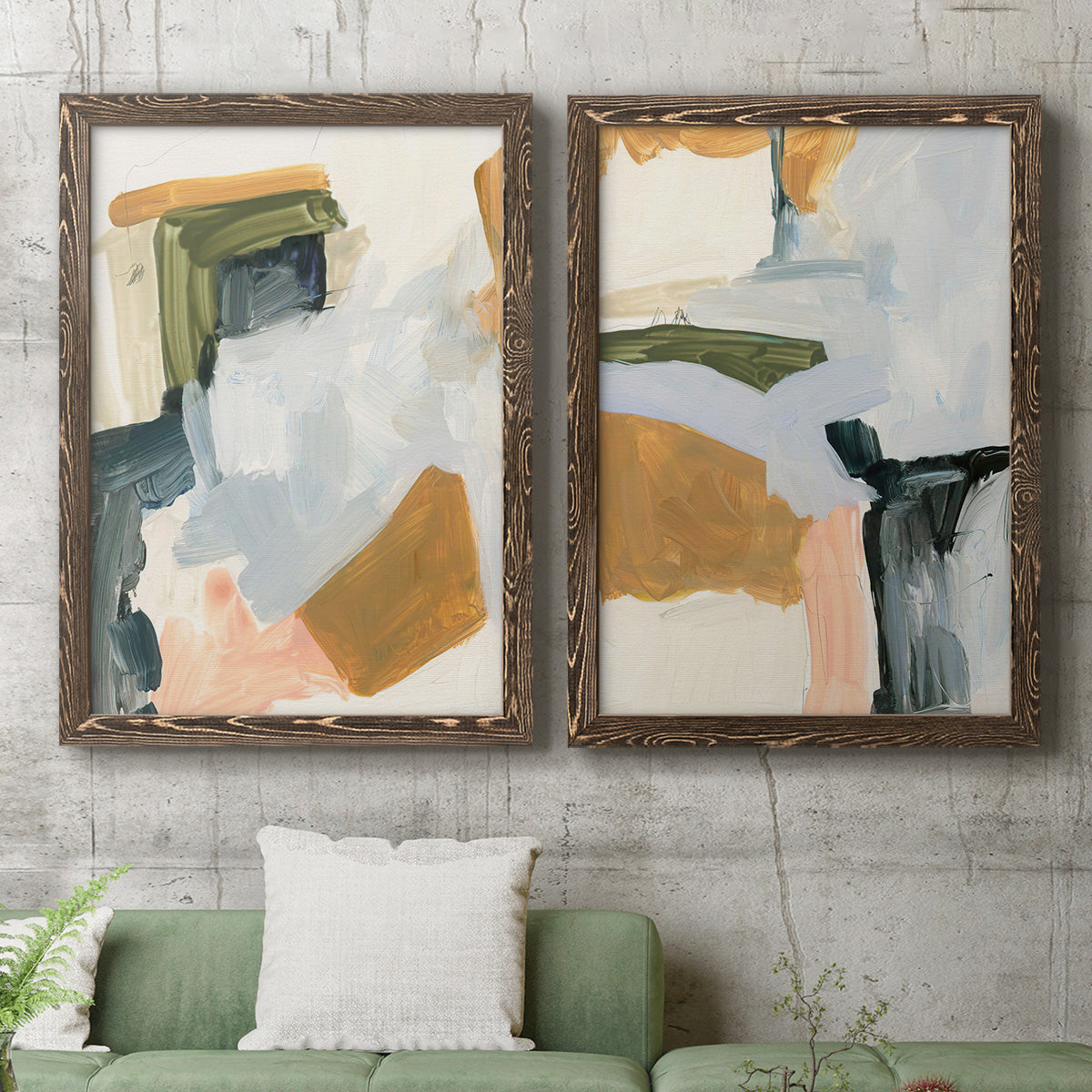 Palette Meld I - Premium Framed Canvas 2 Piece Set - Ready to Hang