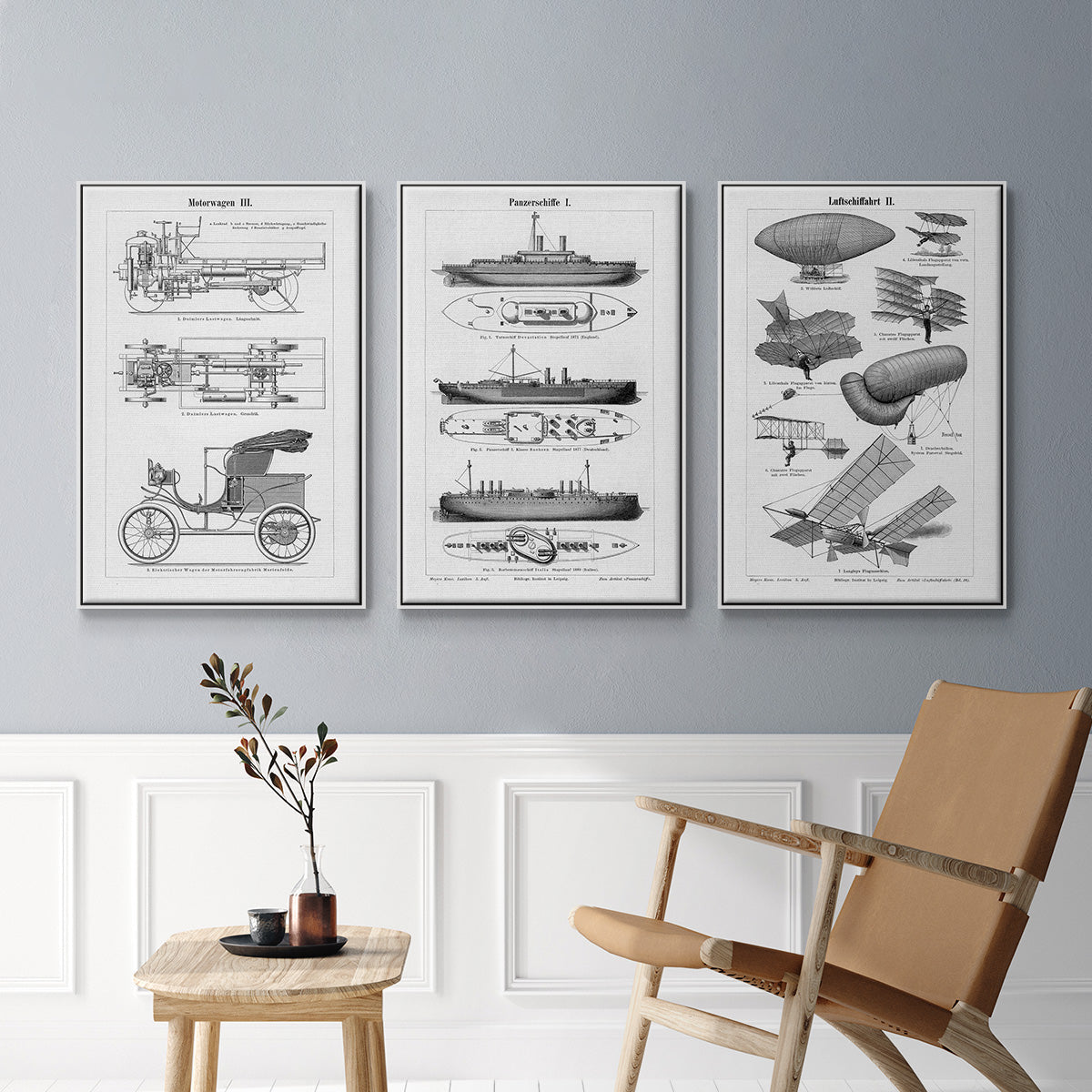 Industrial Flight - Floater Framed Canvas Set