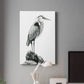 Shoreline Heron in B&W I Premium Gallery Wrapped Canvas - Ready to Hang