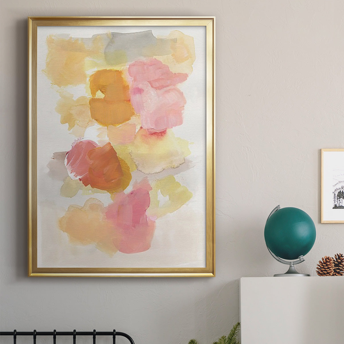 Warm Petals II - Modern Framed Canvas Print