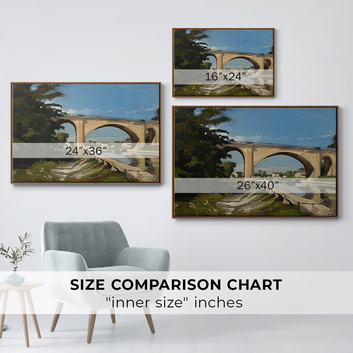 The Railroad Bridge at Briare, 1888 - Floater Framed Canvas Print
