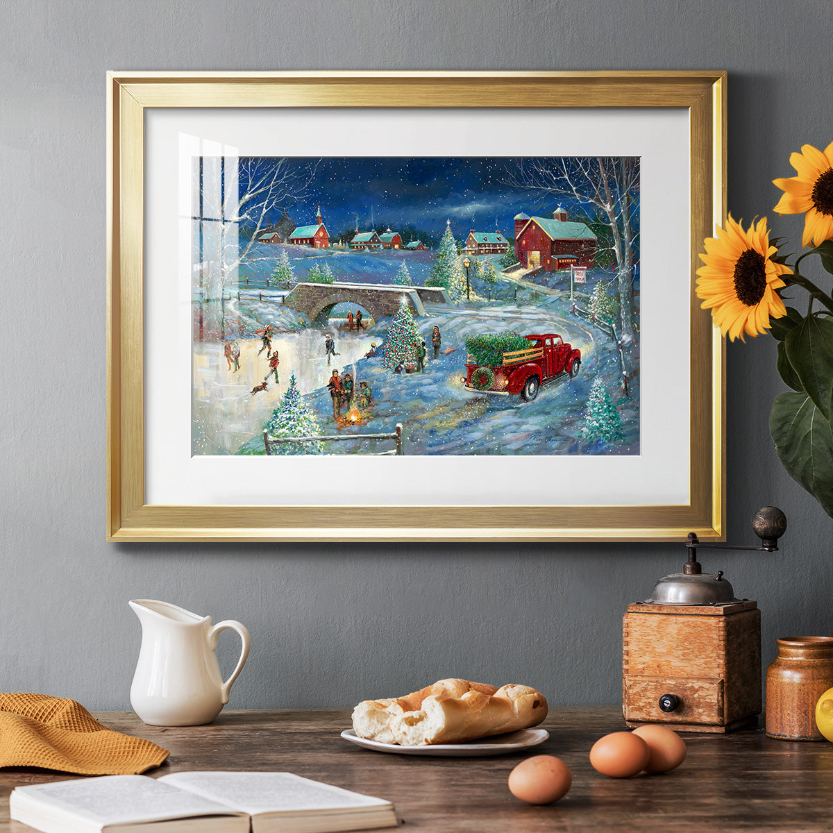 Warm Holiday Memories - Modern Framed Art Print