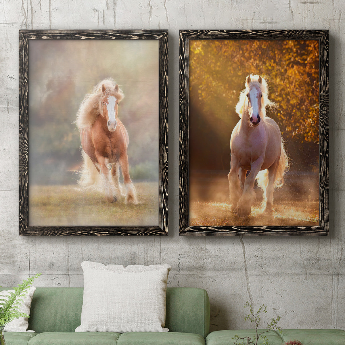 Horse Motion VII - Premium Framed Canvas 2 Piece Set - Ready to Hang