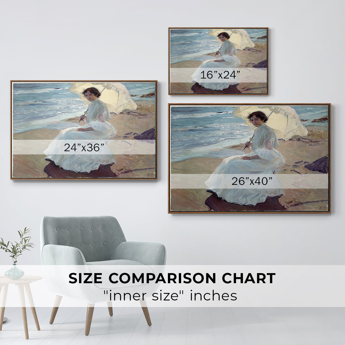Clotilde on the Beach, 1904 - Floater Framed Canvas Print