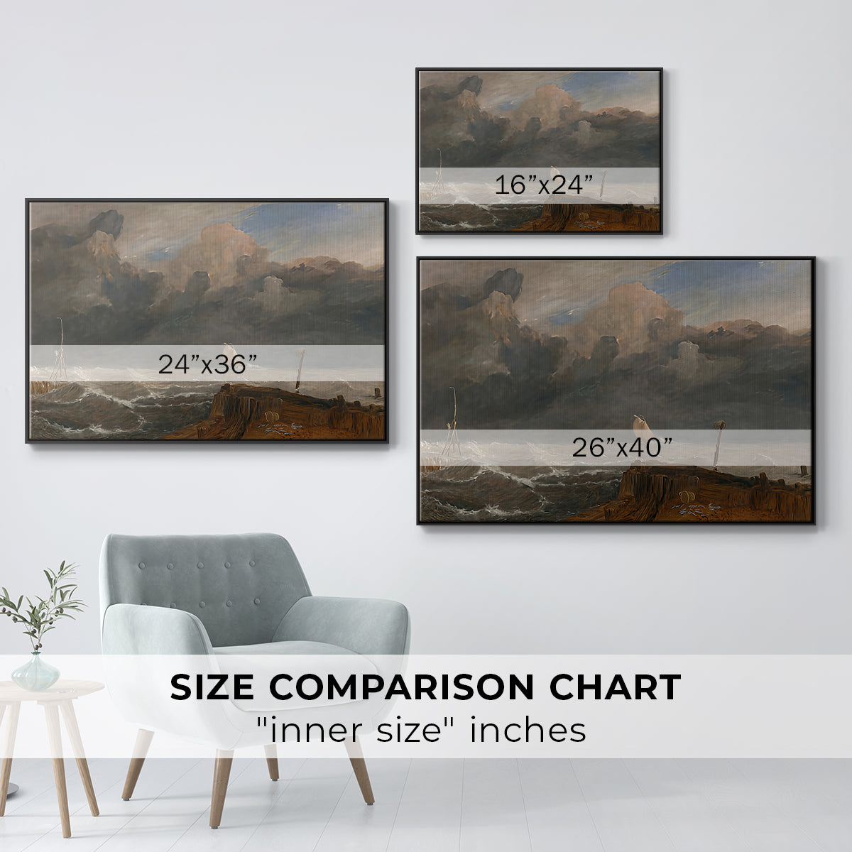 Port Ruysdael, 1827 - Floater Framed Canvas Print