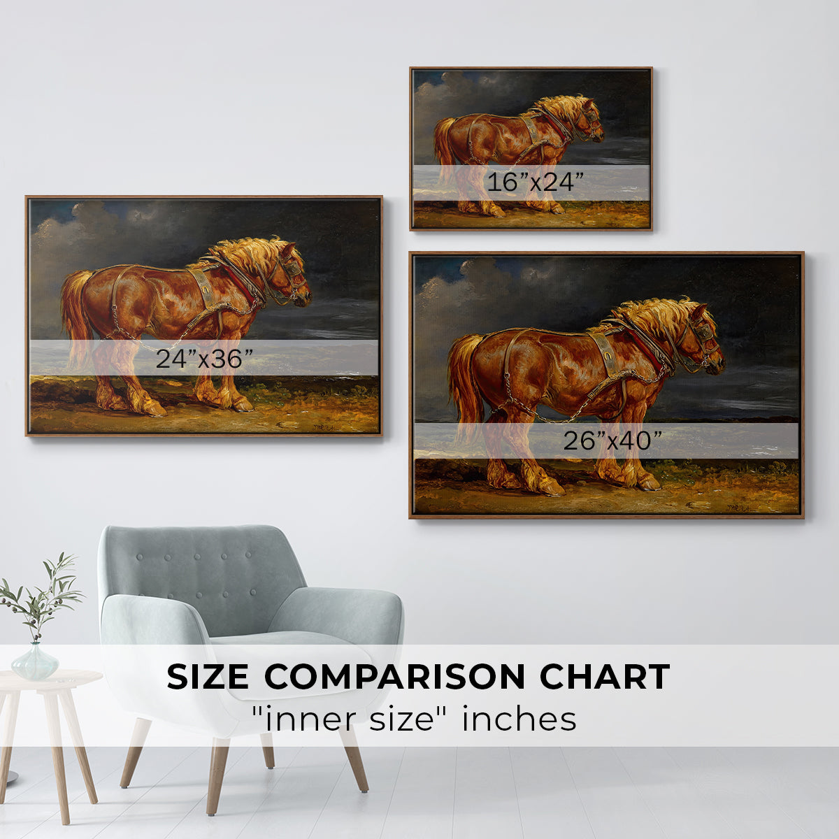 The Shire Horse Elephant in an Extensive Landscape, c. 1850s - Floater Framed Canvas Print