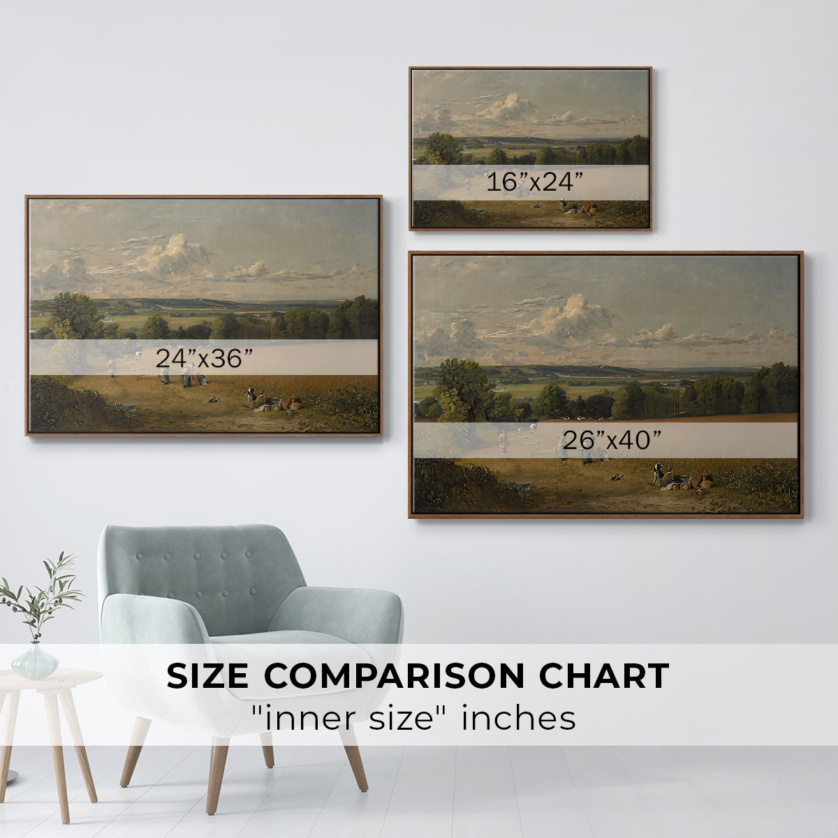 The Wheat Field, 1816 - Floater Framed Canvas Print