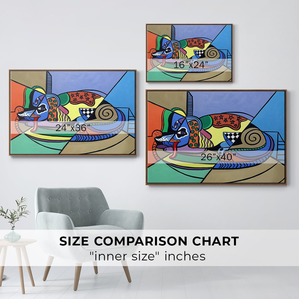 A Dog Named Picasso - Floater Framed Canvas Print