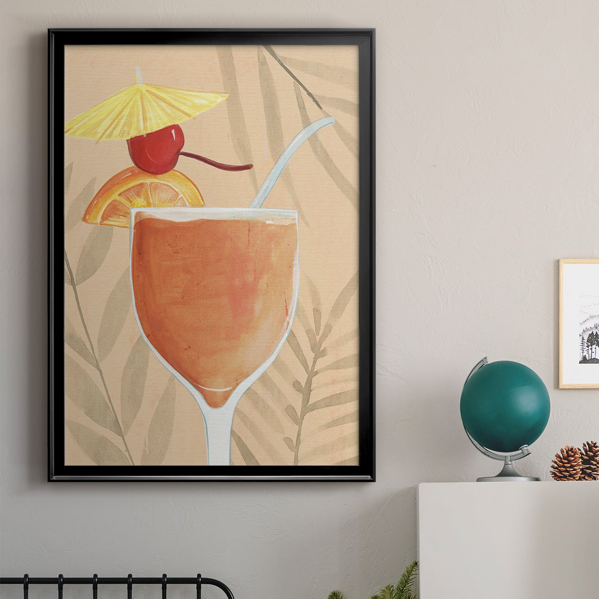 Tropical Cocktail I - Modern Framed Canvas Print